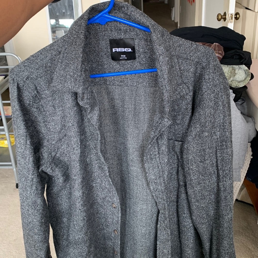 RSQ Formal Charcoal Recycled Button-up